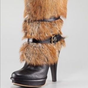 Ugh fur high heel boots